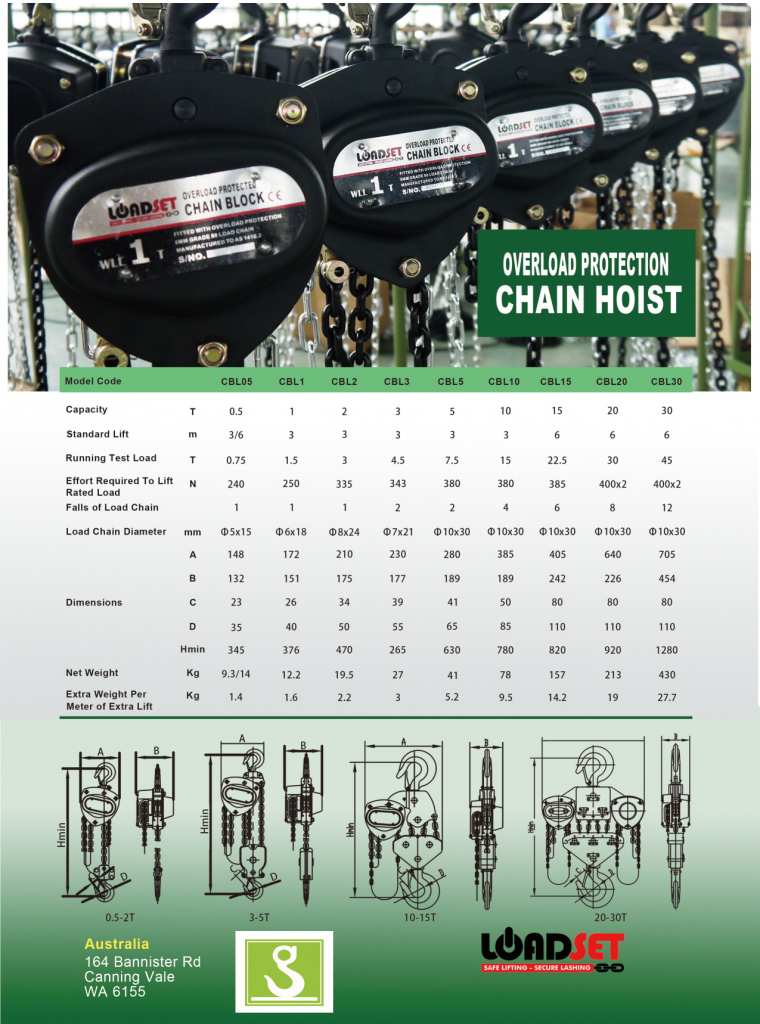 LOADSET Chain Blocks New Height Lifting Lifting Equipment Premium
